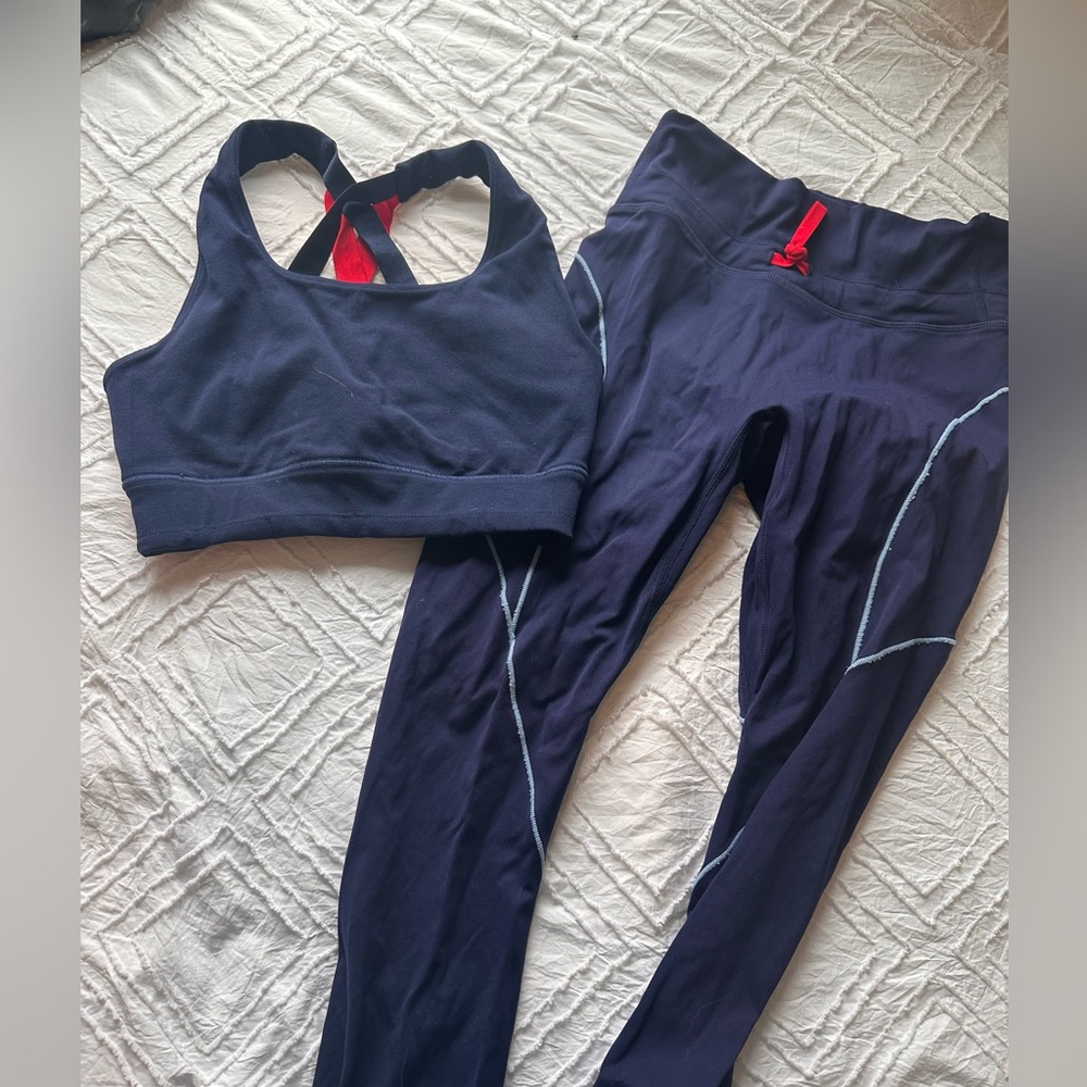 Navy blue Fabletics workout set